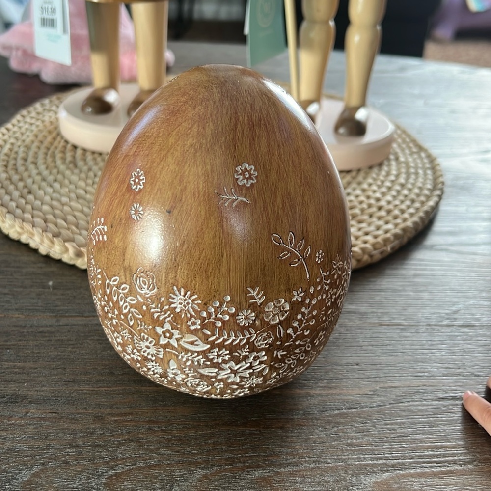 Wooden Easter egg.